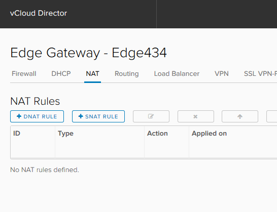 DNAT (Destination NAT) и SNAT (Source NAT) Перейдите на Tenant Portal для настройки NAT сервиса, выбрав Edge Gateway Services в свойствах Вашего Edge Gateway.