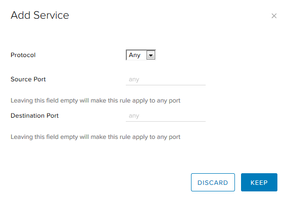 Edge, настройка Firewall: При выборе протокола TCP или UDP укажите соответствующие используемые порты При выборе протокола TCP или UDP укажите соответствующие используемые порты.