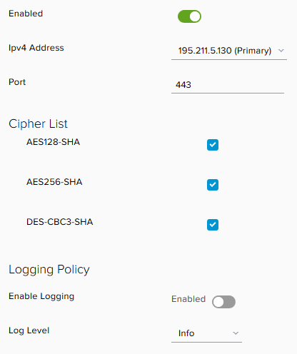 Настройка SSL VPN-Plus. Открываем вкладку SSL VPN-Plus, переходим на вкладку Server Settings и активируем SSL VPN server, нажав тумблер Enabled.